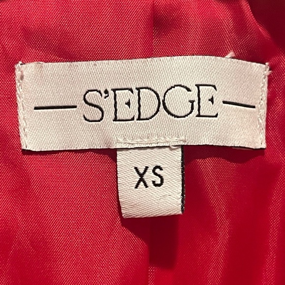 S’Edge Hot Pink Double-Breasted Satiny Silky Blazer with Notched Lapels size XS - Picture 6 of 11